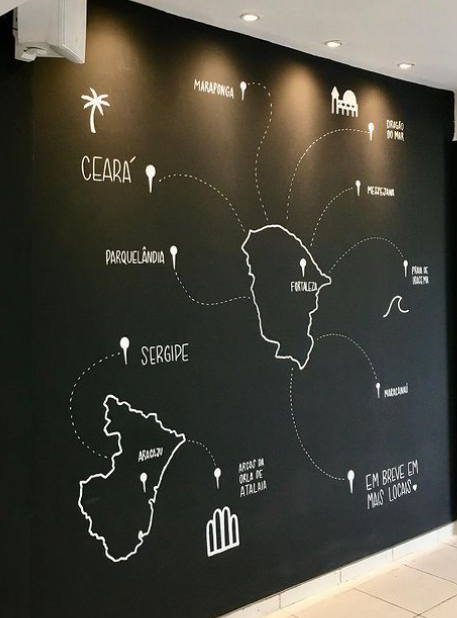 Mapa em lousa Ceará e Sergipe